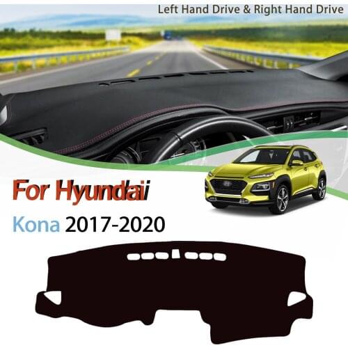 For Hyundai Kona Kauai 2017-2020 Anti-Slip Mat Dashboard Cover Pad Sunshade Dashmat Carpet Car Exterior Rug Cape Accessories