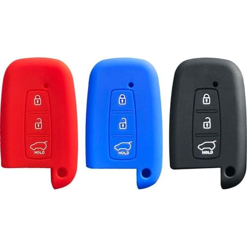 Silicone 3 Buttons Remote Key Holder Keychain Cover For Hyundai Creta Elantra Sonata Ix35 Santa Fe For KIA Sportage Car Key Case