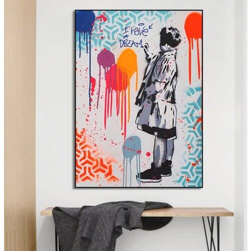 Modern Abstract Graffiti Colorful Street Wall Art Canvas Painting Posters and Prints Picture for Room Decoration