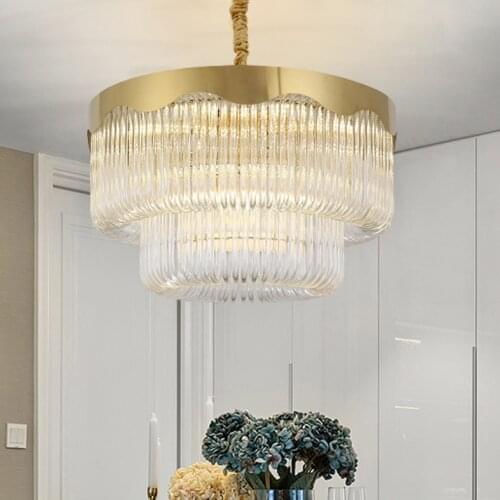 Modern Crystal Chandeliers Lighting Fixture American Gold Crystal Chandelier LED Lamps Luxury Round Hotel Home Indoor Lighting