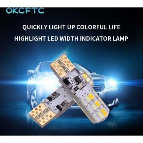 OKCFTC Latest LED T10 W5W Car Reading Width Lamp 3000K 4500K 6500K Red Blue Switching Flash + Purple Lamp Voltage 12V
