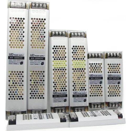 Ultra Thin LED Power Supply DC 12V 24V Lighting Transformers 60W 100W 150W 200W 300W 400W AC190-240V Driver For LED Strips