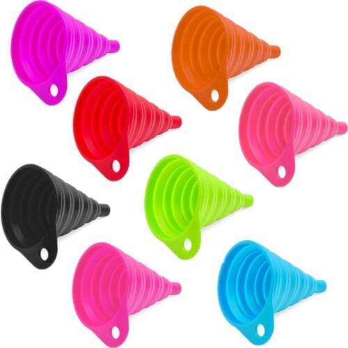 Universal Motorcycle Accessories Foldable Silicone Oil Funnel Oil Fuel Funnel Collapsible Funnel Space 5 Colors