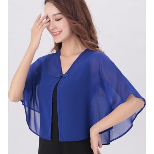 Vintage Western Style Tops For Women Shawl Poncho Chiffon Cheongsam Jacket Fairy Sunscreen Clothing Waistcoat Casual Loose Party