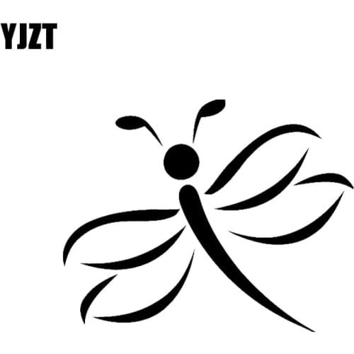YJZT 12.7CM*10CM Cute Dragonfly Car Stickers Fashion Waterproof Decal C2-3013