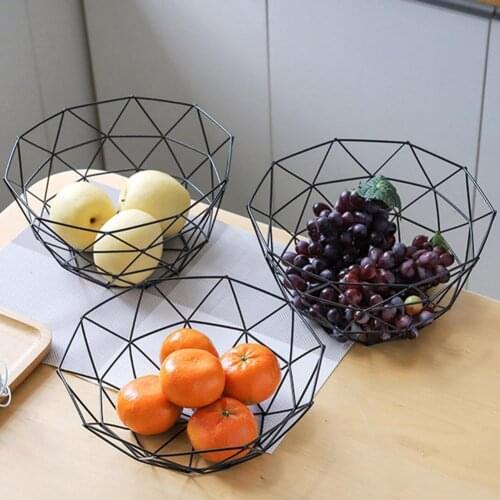 Iron Fruit Tray Kitchen Storage Basket Table Candy Bowl Home Decor Organizer Baskets