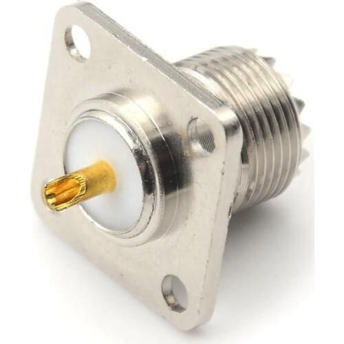 Female SO-239 Jack Square Shape Solder Cup Coax Connector for Radio Female UHF Panel SO239 Mount Solder Cup RF Connector