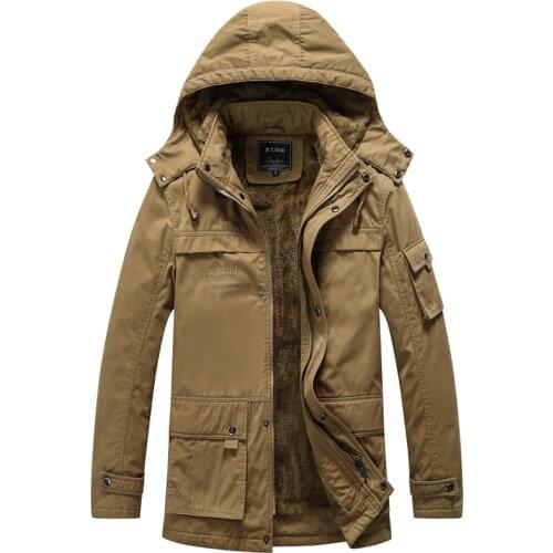 Winter Jacket Men Outwear Breathable Warm Coat Parkas Military Hooded Jackets Thickening Cotton-Padded Jacket Fleece Parkas 5XL