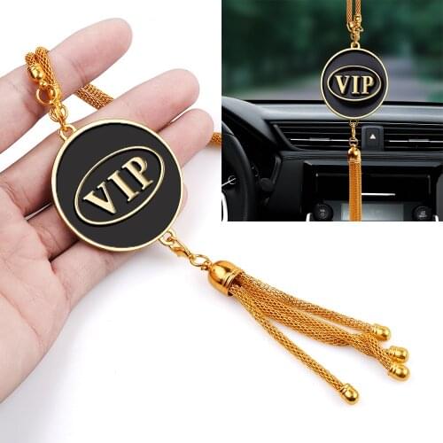 1x Car Accessories Car Rear View Mirror Metal Pendant Hanging Ornament VIP pattern For Honda bmw For-d Jeep Suzuki v w Renault