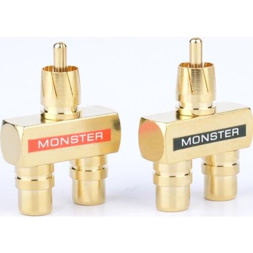 Audiophile Gold-plated Copper 1 RCA Revolution 2 RCA Female AV Audio RCA One Point Two One Male Two Female Adapter