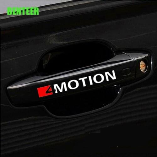 4pcs 4MOTION Car Door Handle Sticker For Volkswagen T-ROC TAYRON Teramont GOLFR Touran PASSAT Toureg PHIDEON Multivan Carave