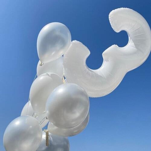 40inch Large White Number Balloons 0 1 2 3 4 5 6 7 8 9 Foil Balloon Birthday Party Decoration Kids Toy Globos Baby Shower Decora