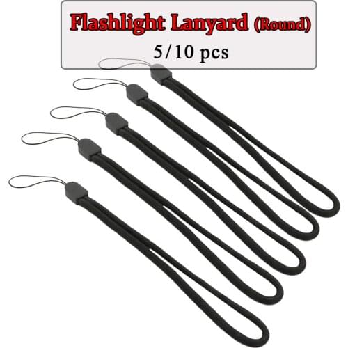 5/10Pcs 20CM Flashlight Straps Lanyard Sling EDC Outdoor Tools Black Paracord Ajustable Anti Lost For Torch Camera Phone Kits