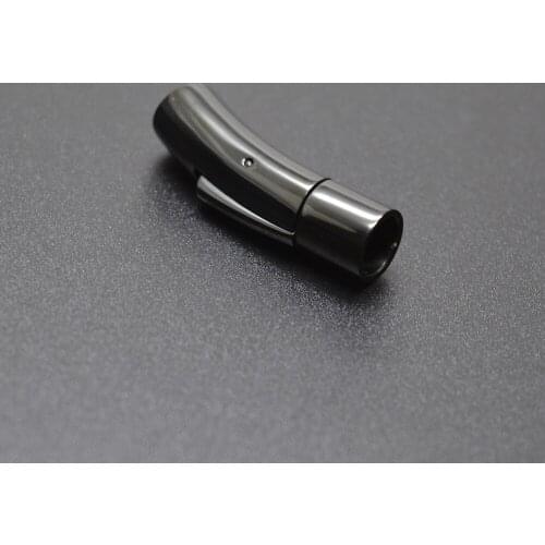 5pcs/lot Hole: 6mm Stainless Steel Curved Bayonet Clasp Fastener PushLock Lace Buckle Leather Clasps for Bracelet Jewelry Making