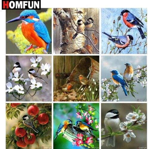 HOMFUN Diamond Painting Full Square/Round Drill 5D DIY "Animal bird flower" Daimond Embroidery Rhinestone Cross Stitch Decor