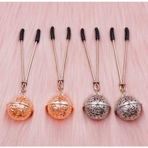 Golden Silver Female Sense Adjustable Clock Nipple Clip Chest BDSM Dual Clock Adult Fetish Flirting Couple Sex Toys Torture