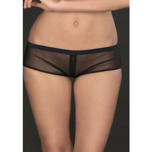 Exclusive Sexy Open Crotch Underwear Zipper Up Panties Women Knickers Mesh Night Lingerie See-through Comfortable Briefs