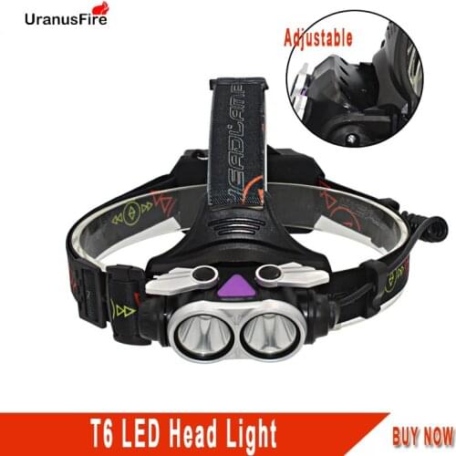 Uranusfire T6 LED Headlamp flashlight USB rechargeable 18650 AA battery waterproof outdoors Camping head light lamp Torch 4 mode