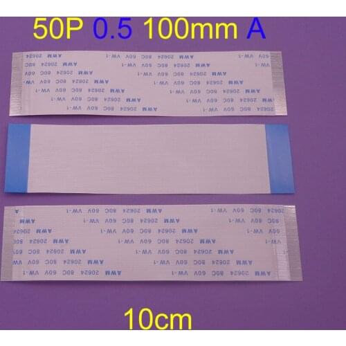 2PCS New FFC FPC 50pin flat flexible cable 0.5mm pitch forward Width 25.5mm lenght 60mm 100mm 300mm Ribbon 50p Flex Cable Type A