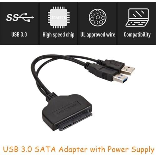 USB 3.0 to SATA Hard Disk Adapter Cable 2.5 Inch HDD SSD External Power Hard Drive Converter Data Cable for PC Cable Computer