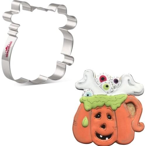 KENIAO Pumpkin Cup Cookie Cutter For Halloween Party - 11.6 x 11 CM - Biscuit / Fondant / Pastry Cutter - Stainless Steel