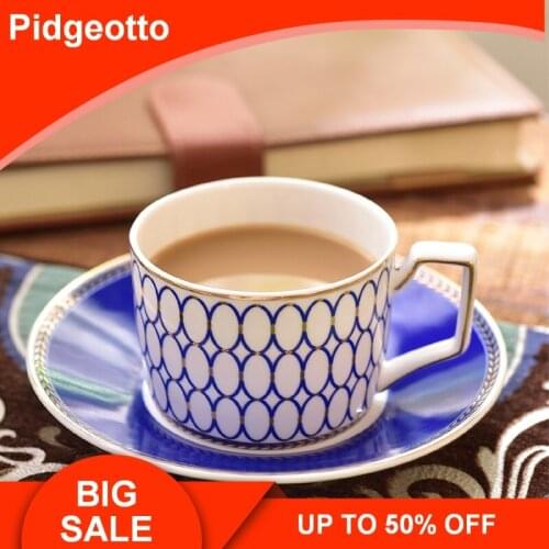 European Style Coffee Cup And Saucer Black Tea Cups Gold-plated Gild Porcelain Elegant Afternoon Tea Cup Ceramic Cups and Mugs