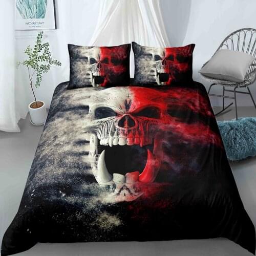3d Skull Bedding Set Queen Size Sugar Skull Duvet Cover Set with Pillowcase Single Twin Full King Comforter Cover Bedroom Decor