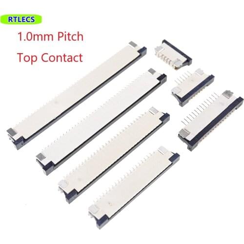 100pcs FFC / FPC connector 1.0 mm 4 Pin 5 6 7 8 10 12 14 16 18 20 22 24 26 18 30 P Top Contact Right angle SMD / SMT ZIF