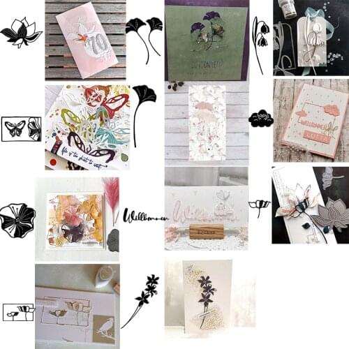 Metal Cutting Dies Lotus Ginkgo Leaf Butterfly A Variety Of Different Flowers For DIY Scrapbooking Paper Cards Making Dies