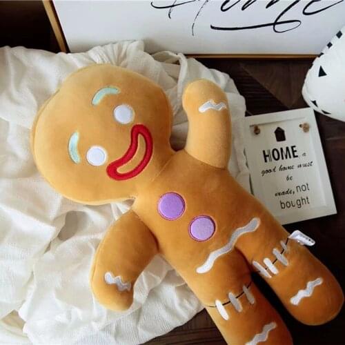 4 Sizes Cartoon Cute Gingerbread Man Plush Toys & Pendant Stuffed Baby Appease Doll Biscuits Man Pillow Reindeer for Kids Gift