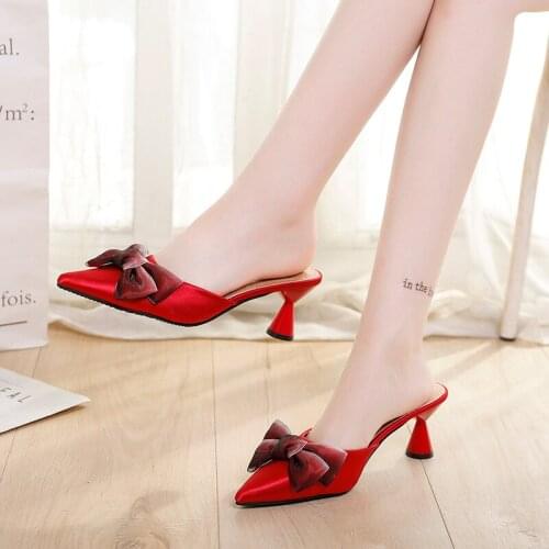 Fashion Square Buckle High Heels New Summer Shoes Woman Metal Transparent Square Mid Heel Mules Shoes Female Open Slippers Women