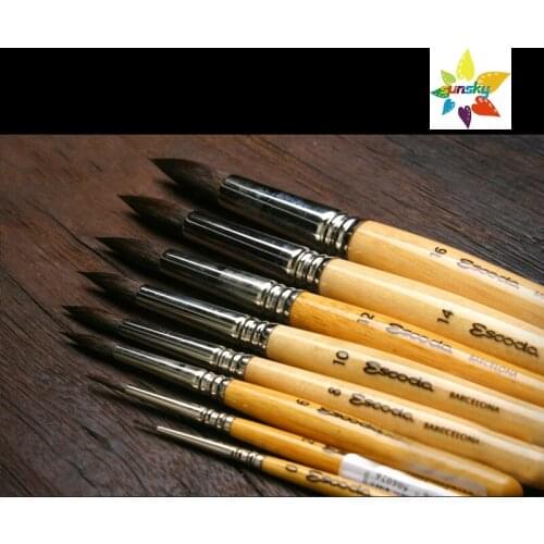 Original Spain ESCODA CERAMIC 5506 Round head squirrel hair watercolor brush,Soft stroke, long front, full pen belly