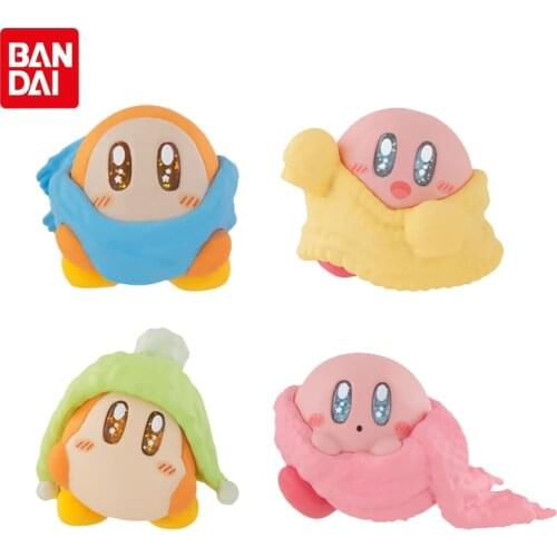 Bandai Genuine Gashapon Kirby Winter Mini Collection Doll Decoration Waddle Dee Anime Action Figure Toys Gifts For Children