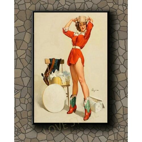 P211 Vintage Beautiful Pin-up Girl Classic Picture 335 Silk Fabric Poster Art Decor Indoor Painting Gift