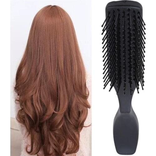 Plastic Detangle Hairbrush Salon Hairdressing Straight Curly Hair Comb Tangle Hair Brush High Quality