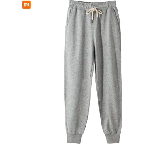 Pure cotton drawstring casual mens drawstring pants loose sweatpants spring and autumn guard pants trousers for xiaomi youpin
