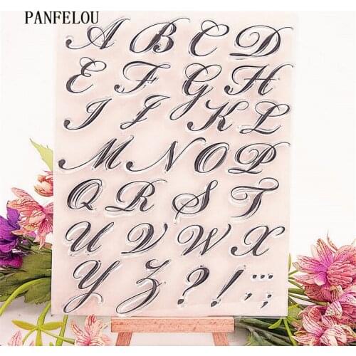 PANFELOU The Letters lace stamps Transparent Silicone Rubber Clear Stamps cartoon for Scrapbooking/DIY Easter wedding album