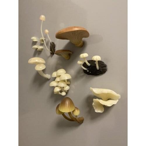 Pvc figure model toy uminous mushroom fridge magnet stickers capsule toy 8pcs/set