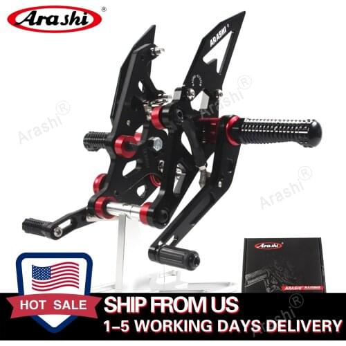 Arashi For YAMAHA MT07 FZ07 14-19 CNC Adjustable Footrest Foot Pegs Pedals Rearset MT 07 FZ 07 2014 2015 2016 2017 2018 2019