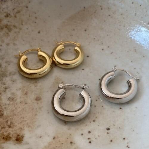 Minimalist crude Hoop Earrings for Women 925 Sterling Silver Geometric C Earring Fashion Jewelry Bijoux Circle