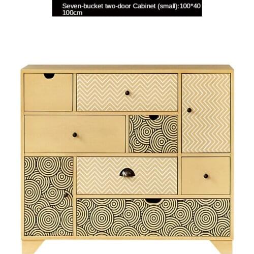 Nordic simple 76dou cabinet solid wood living room porch bedroom cabinet drawer storage decorative cabinet chest of drawers