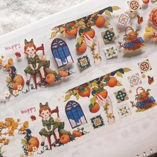 Fairy Forest Autumn Girl Washi Masking Tapes for Card Making DIY Scrapbooking Decorative Stickers