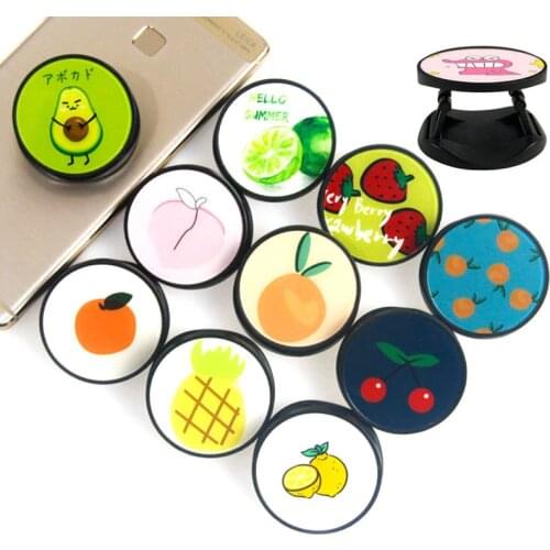 Cute Avocado Fruits ABS Lazy Expanding Phone Stand and Grip Finger Ring Phone Bracket Foldable Phone Holder For Stand Holder