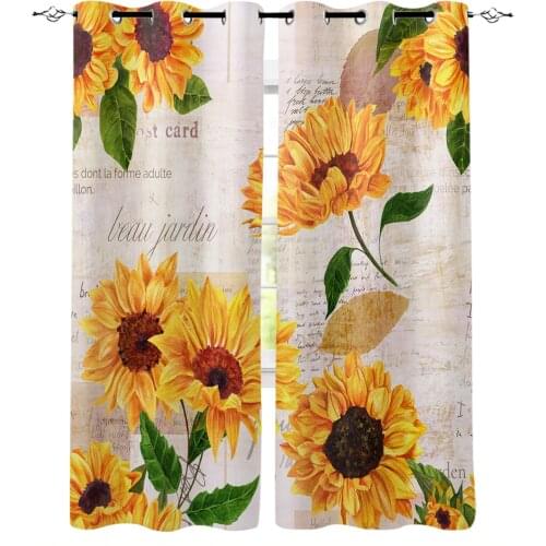 Sunflowers Modern Blackout Curtains For Living Room Bedroom Window Treatment Blinds Drapes Kitchen Curtains