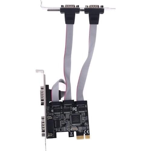 TXB071 PCI Express Add on Card 4 Ports Serial Riser Cards Multi RS232 DB9 COM PCIe Expansion Adapter