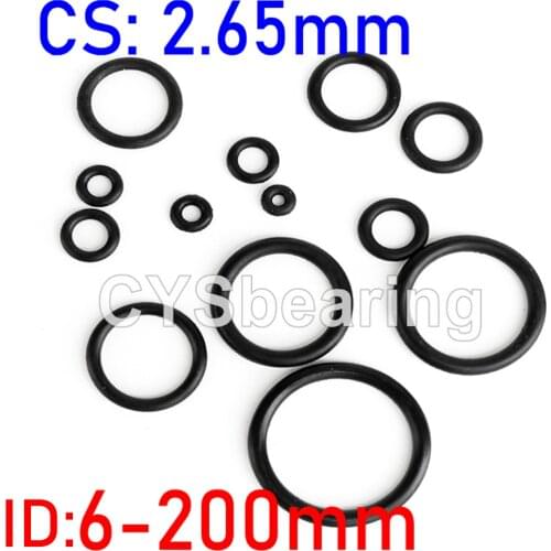 NBR O Ring Seal Gasket Thickness CS 2.65MM ID 6~200MM Nitrile Butadiene Rubber Spacer Oil Resistance Washer Round Shape