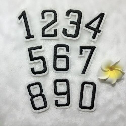 Embroidered Patches 0-9 Digital Number Tag Sewing Iron On Mark Badges Patch for Clothing Applique Accessories