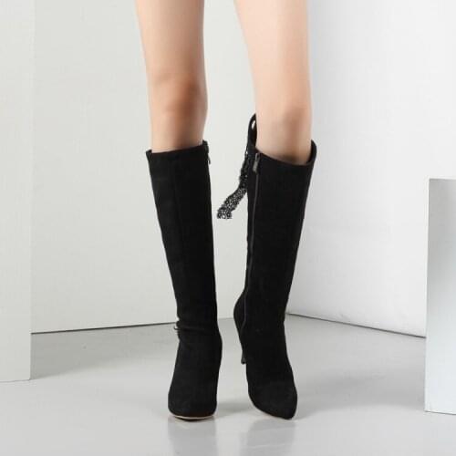 Big Size 9 10 11-13 thigh high boots knee high boots over the knee boots women ladies boots After cross binding