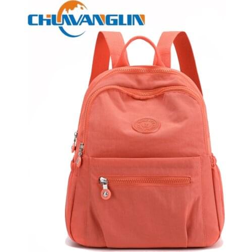 Chuwanglin Women Nylon Backpack Fashion Female Shoulder Bag Youth Vitality Style Multi-functional Travel School Bag 4151509