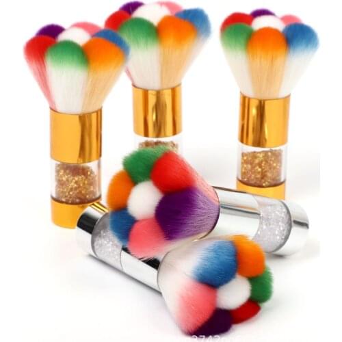 1 Pcs New Colorful Nail Dust Clean Brush Nail Art Manicure Pedicure Soft Remove Dust Acrylic Clean Brush Nail Care Tools